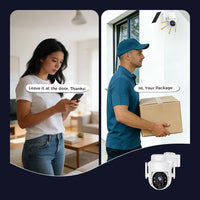 2K Solar Security Wireless Camera Outdoor, 2 Pack 2.4Ghz Wifi Battery Camera, 355° View Pan/Tilt Solar Camera with PIR Alarm, 2-Way Audio, Color Night Vision, IP65 Waterproof, Cloud & SD Storage