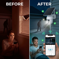 2K Solar Security Wireless Camera Outdoor, 2 Pack 2.4Ghz Wifi Battery Camera, 355° View Pan/Tilt Solar Camera with PIR Alarm, 2-Way Audio, Color Night Vision, IP65 Waterproof, Cloud & SD Storage — Before & After
