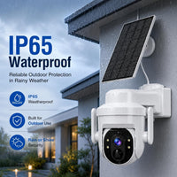 2K Solar Security Wireless Camera Outdoor, 2 Pack 2.4Ghz Wifi Battery Camera, 355° View Pan/Tilt Solar Camera with PIR Alarm, 2-Way Audio, Color Night Vision, IP65 Waterproof, Cloud & SD Storage