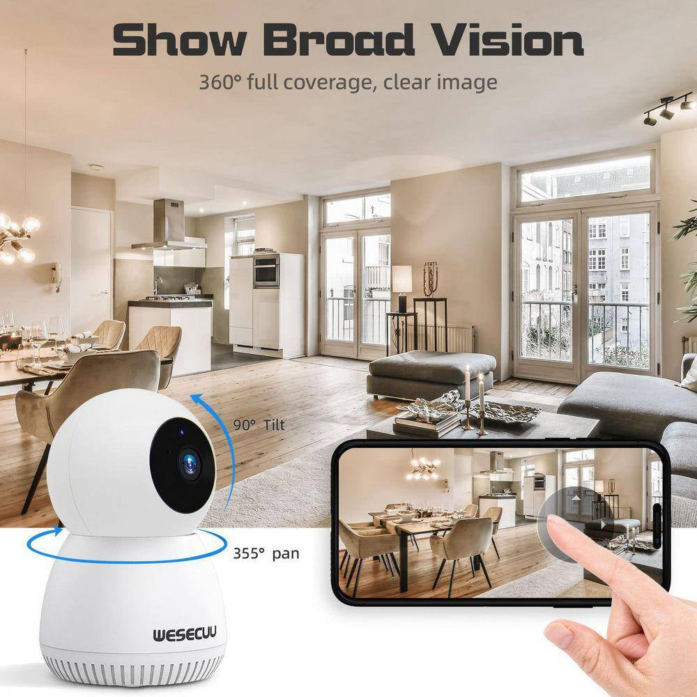 Wired Smart Outdoor Plug-In Security Camera with Night Vision, 24/7 Recording