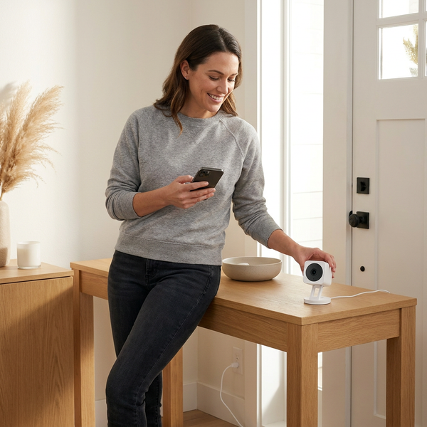 Wi-Fi Security Camera Built for Indoor/Outdoor Monitoring, 1080P HD Video, Color Night Vision, Motion Detection