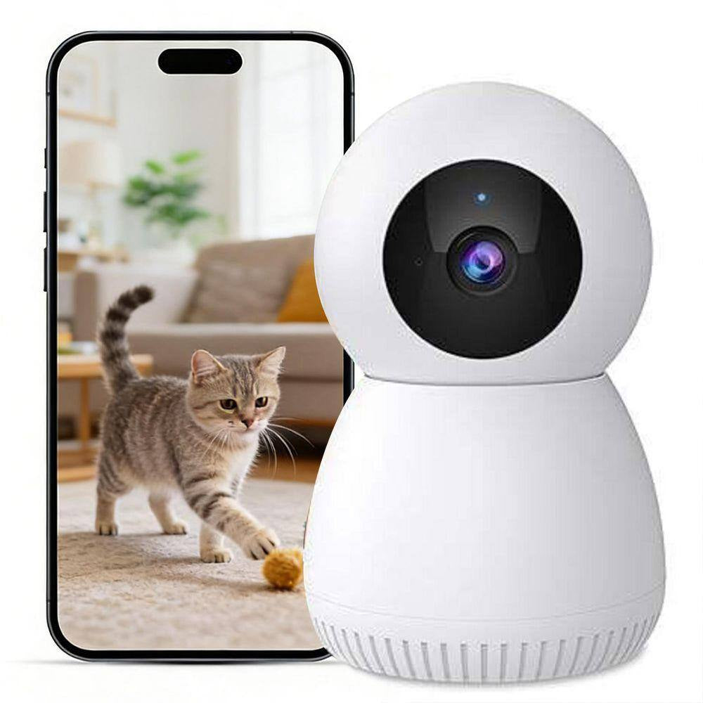 Wired Smart Outdoor Plug-In Security Camera with Night Vision, 24/7 Recording